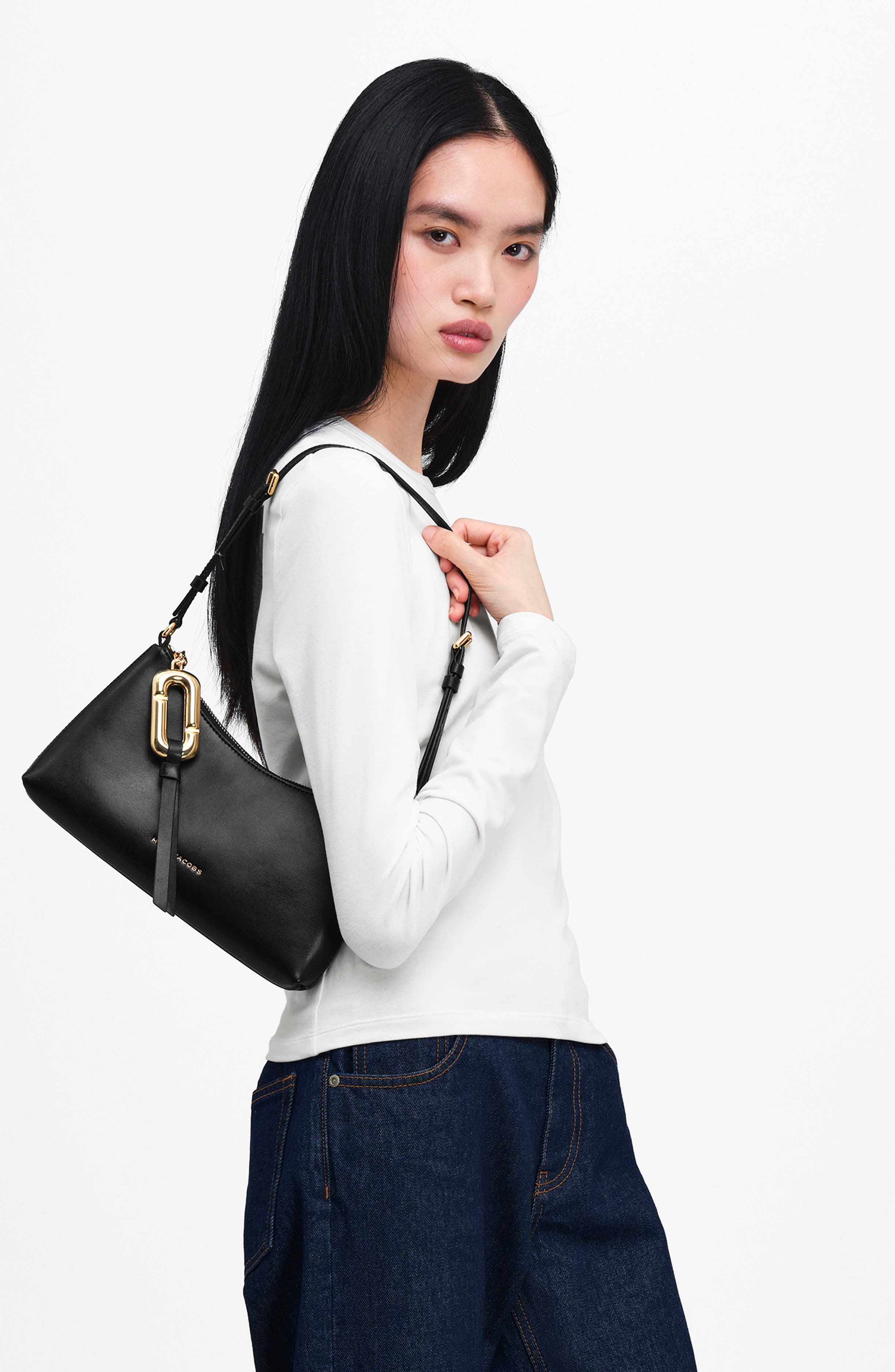 Scene Convertible Leather Mini Pouch Bag, Alternate, color, BLACK