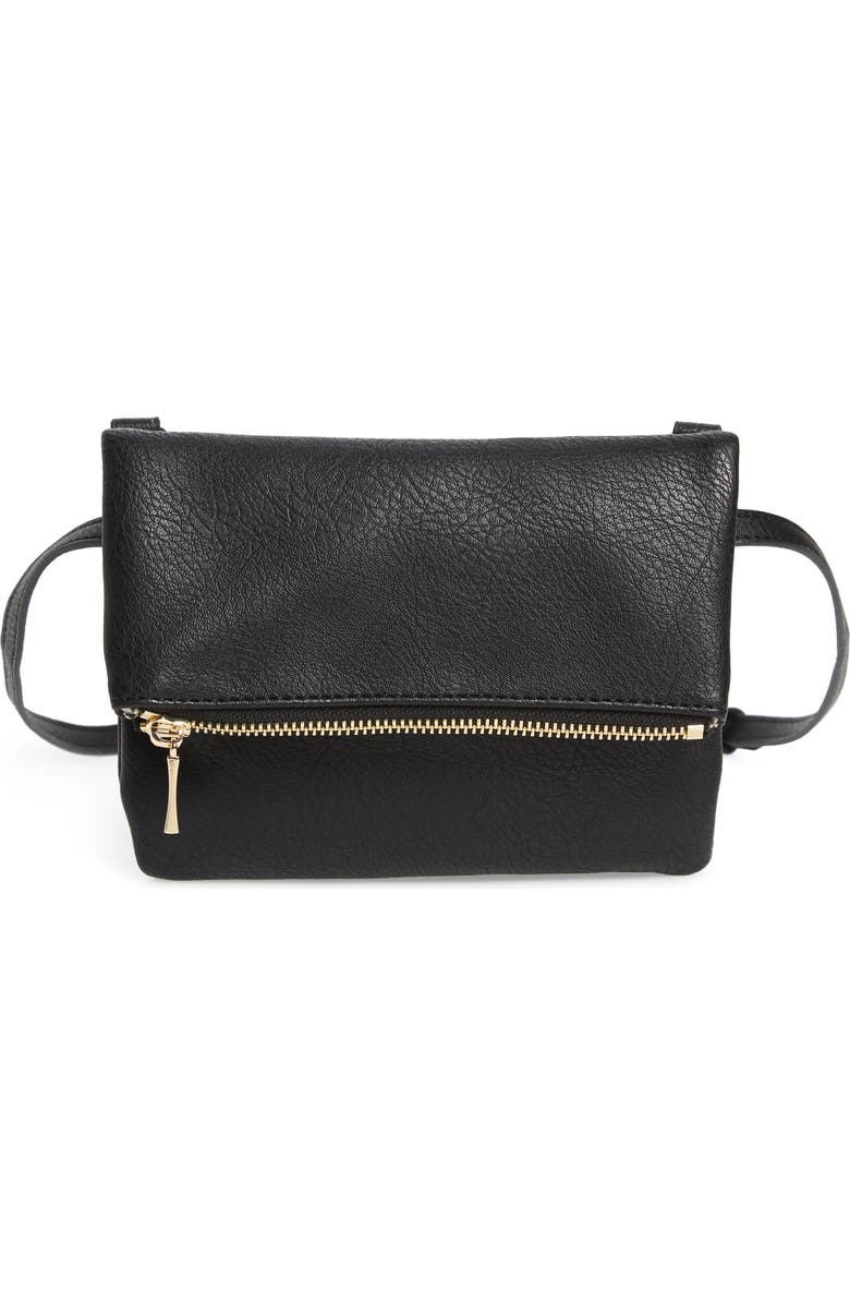 Sole Society Cassie Faux Leather Belt Bag, Main, color,