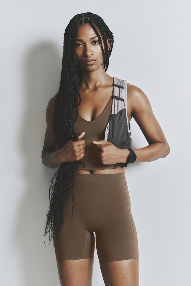 Sports Bike Shorts With Sculptmove, Alternate, color, Dark taupe