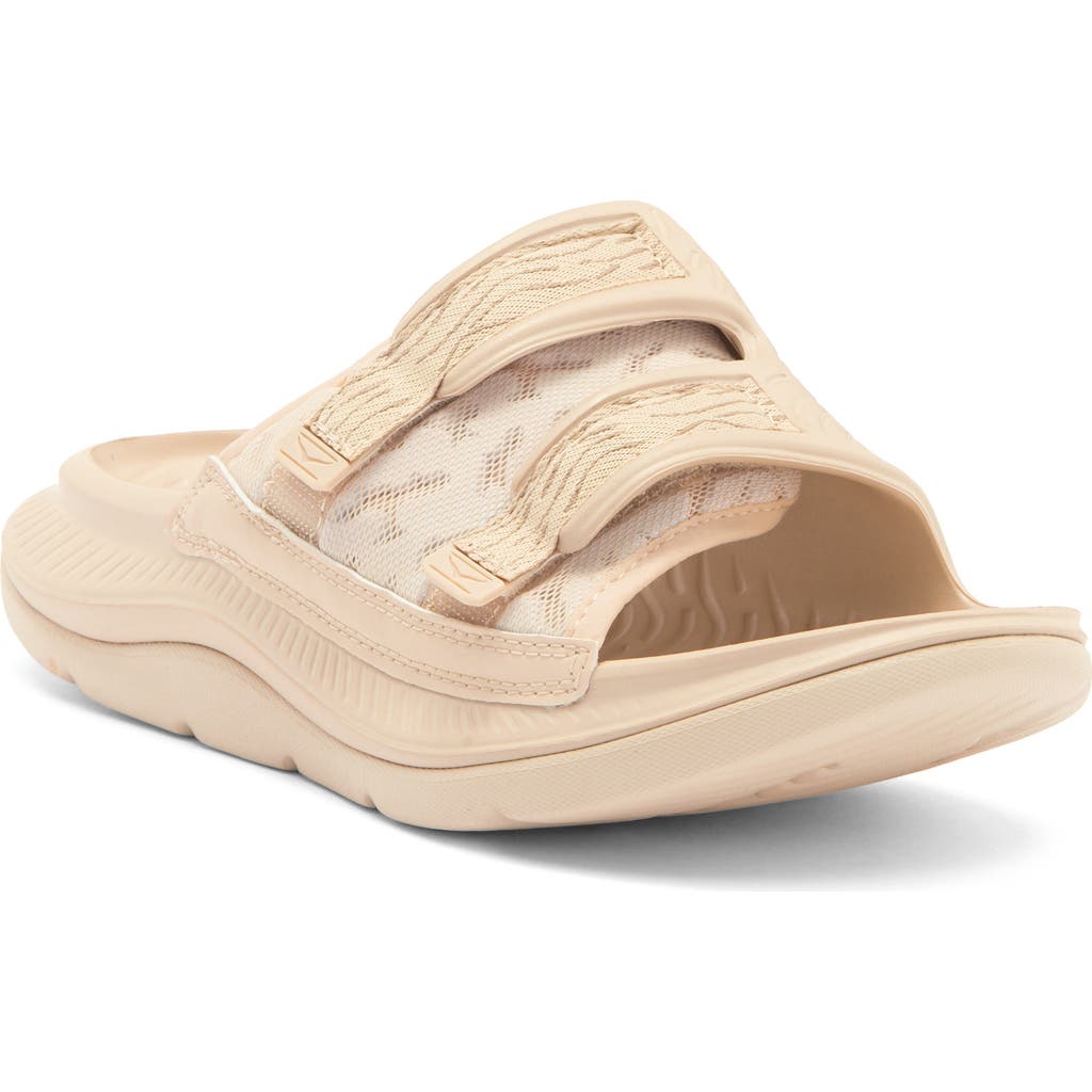 Hoka Gender Inclusive Ora Luxe Slide Sandal In Shifting Sand/dune