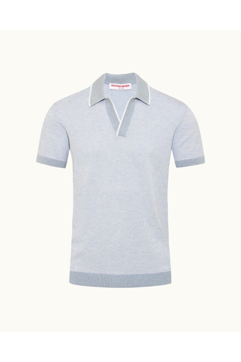 Horton Tailored Cotton Merino Polo With Contrast Tipping, Alternate, color, SURFSIDE BLUE/WHITE SAND