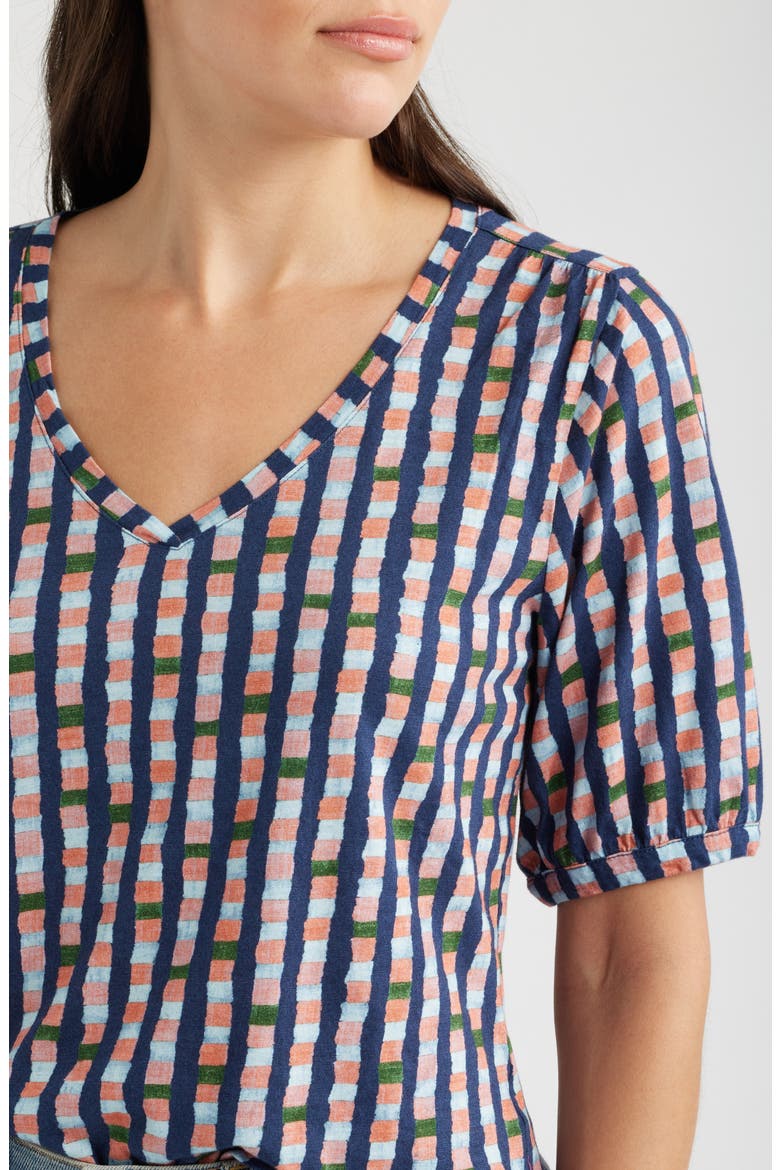 Reef Stripe Cotton & Modal Top, Alternate, color, INDIGO MULTI