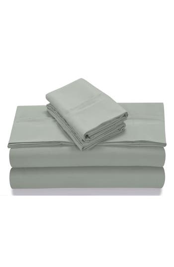 Azores Home 110 Gsm Extra Deep Pocket Sheet Set In Silver Grey