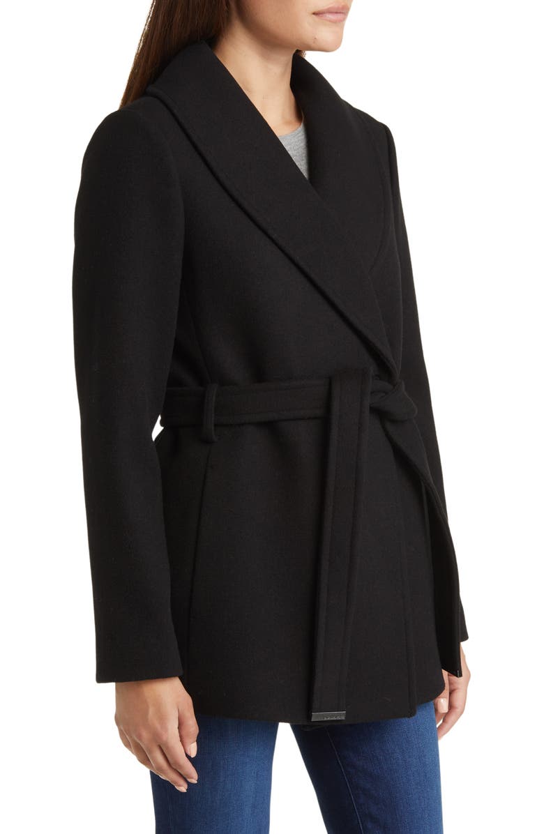 MICHAEL Michael Kors Belted Wool Blend Shawl Collar Coat, Alternate, color,