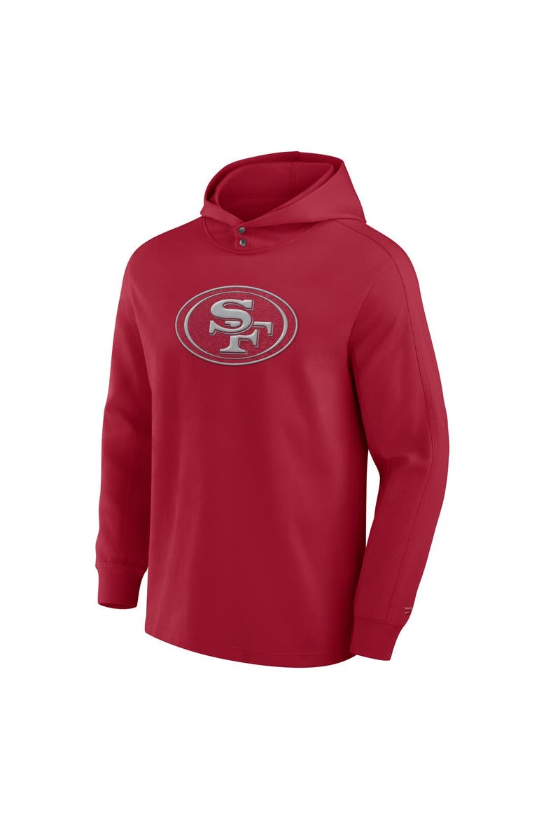 Men's Fanatics Scarlet San Francisco 49ers Elements Blaze Tri-Blend Long Sleeve Hoodie T-Shirt, Alternate, color, Scarlet