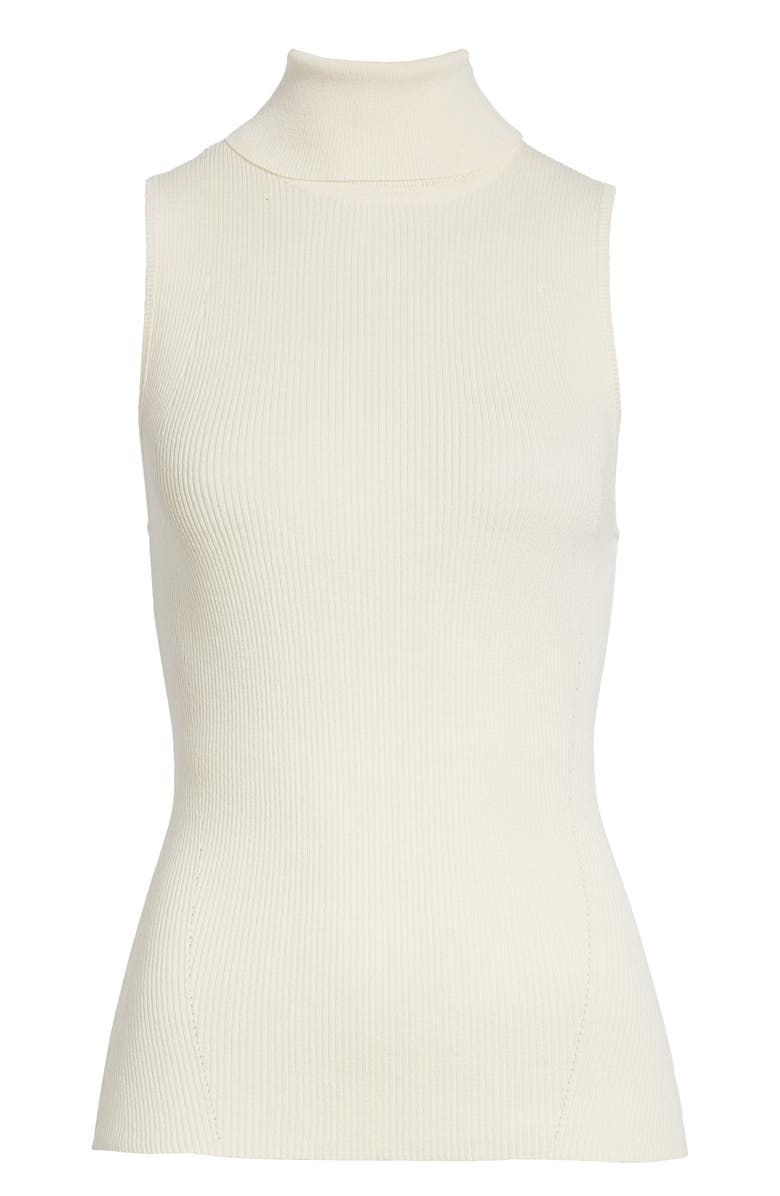 Anne Klein Sleeveless Ribbed Turtleneck Sweater, Alternate, color, 