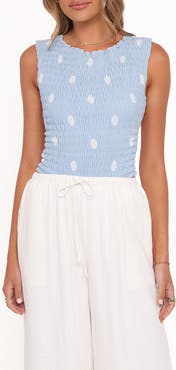 Petal & Pup Zoya Polka Dot Shirred Open Back Top