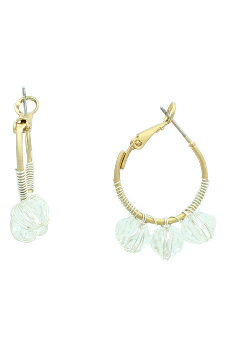 OLIVIA WELLES Mila Beaded Hoop Earrings, Main, color, Gold/ Clear