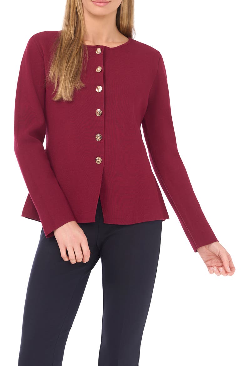 Collarless Cardigan, Main, color, VINEYARD