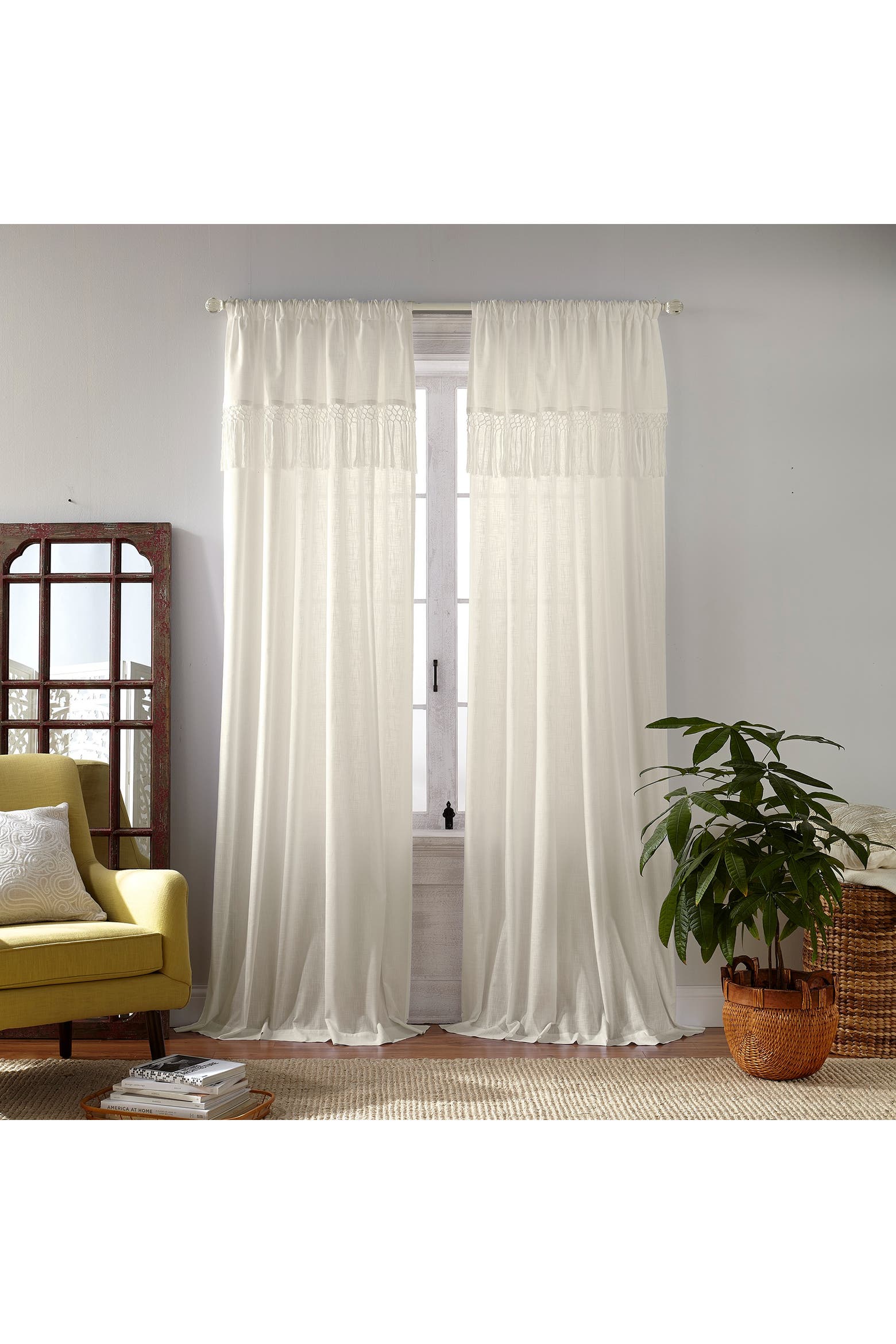 Calipso Colocr Threadmade Calypso Macramé Tassel Semi Sheer Window Curtain | Nordstrom