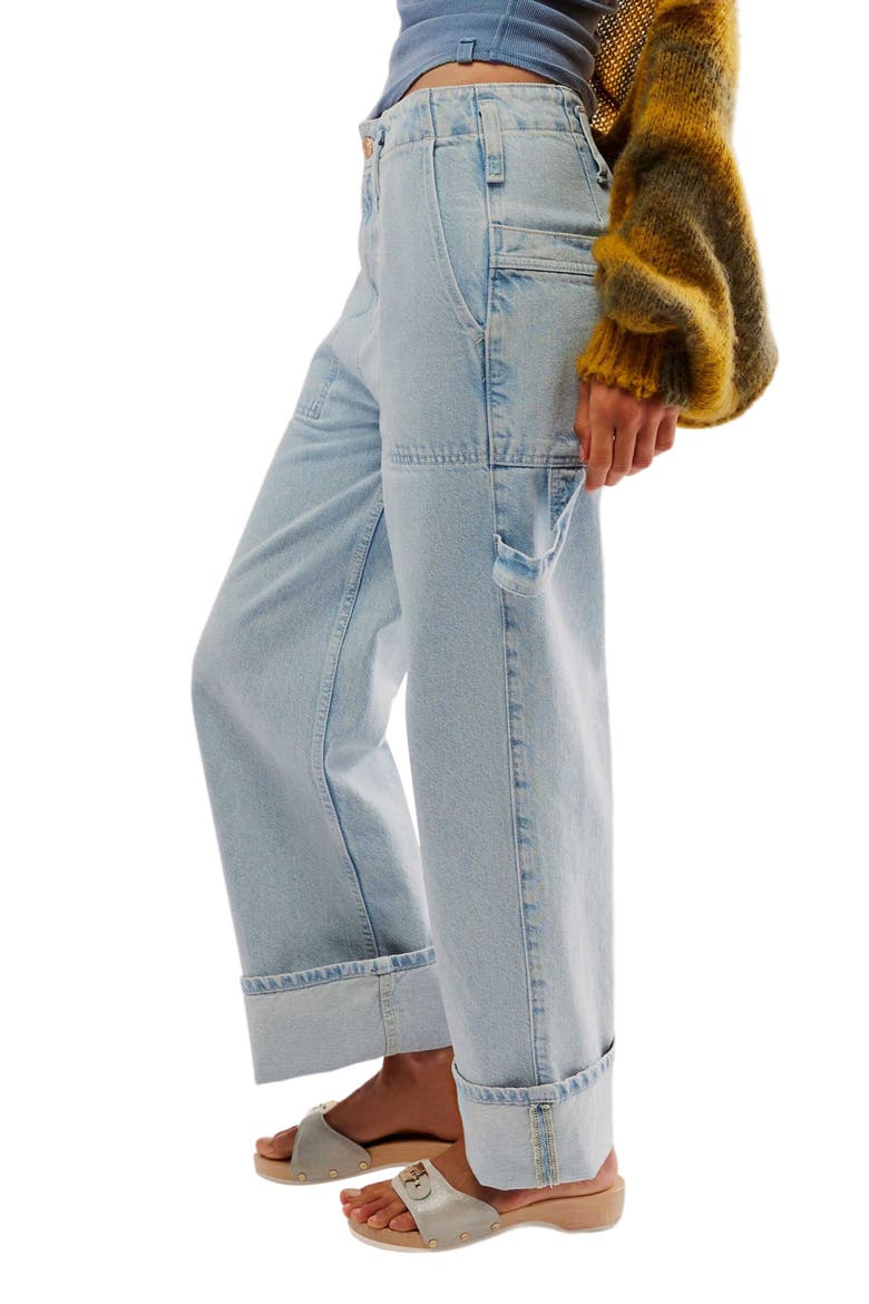 Major Leagues Wide Leg Crop Jeans, Alternate, color, LIGHT STONE