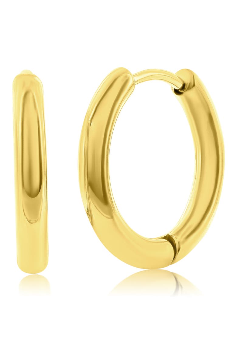 Men's 11.5mm Stainless Steel Hoop Earrings, Main, color, GOLD