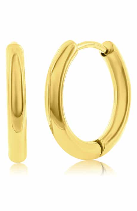 Men's 11.5mm Stainless Steel Hoop Earrings