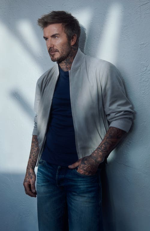 Shop Hugo Boss Boss X Beckham Milo Suede Bomber Jacket