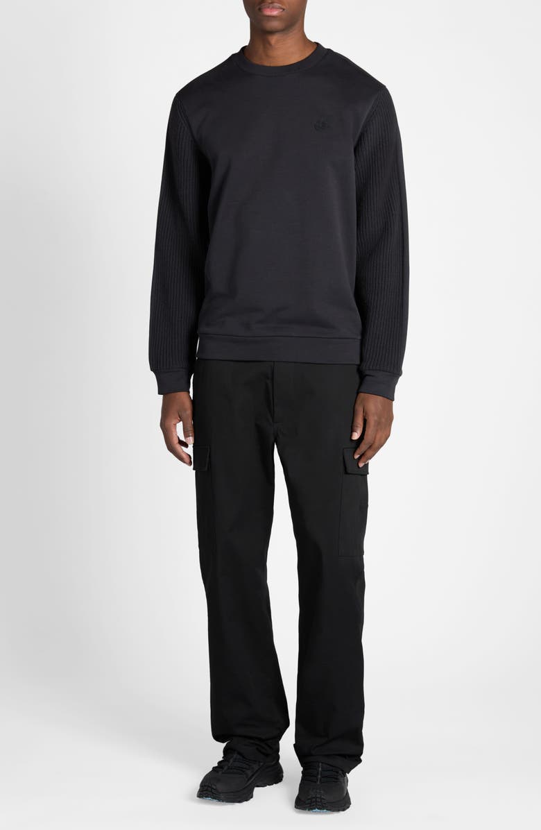 Moncler Logo Patch Cotton & Wool Sweatshirt, Alternate, color, 