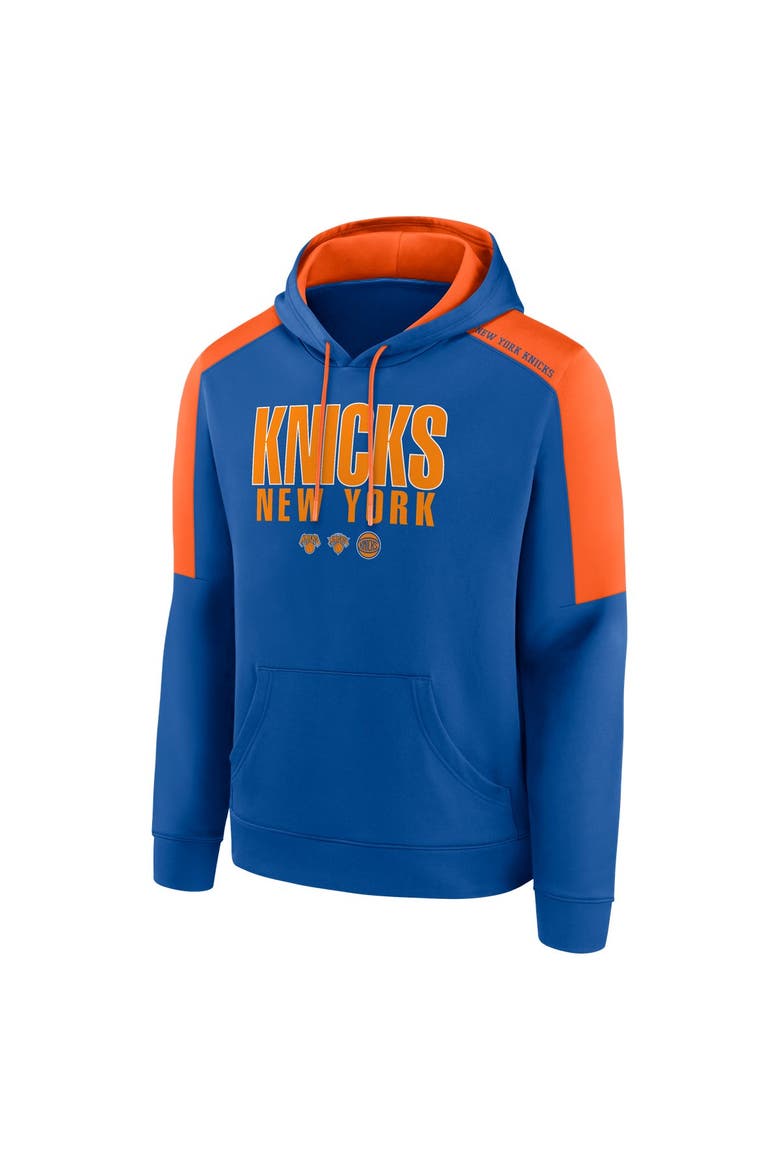 Men's Fanatics  Blue New York Knicks Three Logo Hoodie, Alternate, color, Blue
