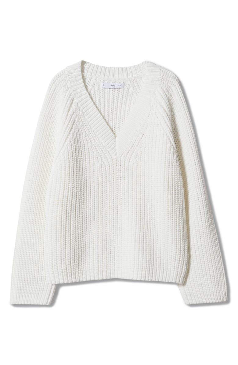 MANGO Oversize V-Neck Knit Sweater, Alternate, color, 