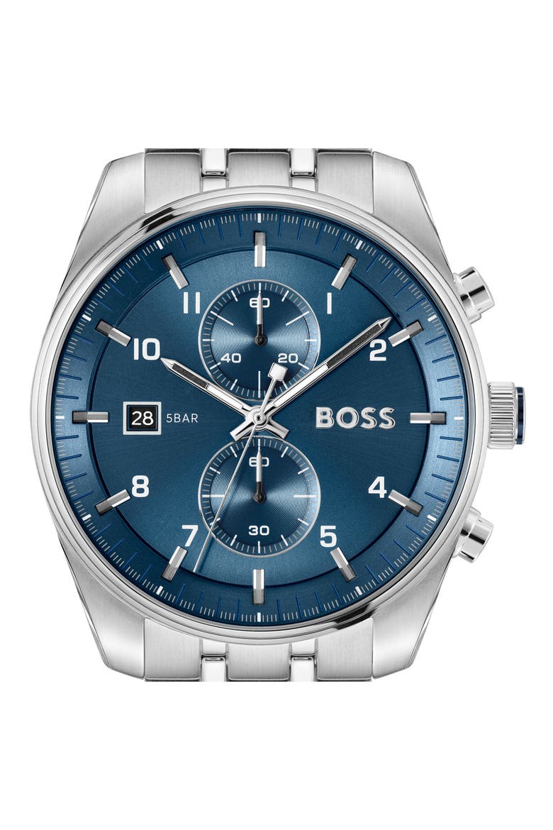 Skytraveller Chronograph Bracelet Watch, 44mm, Alternate, color, BLUE
