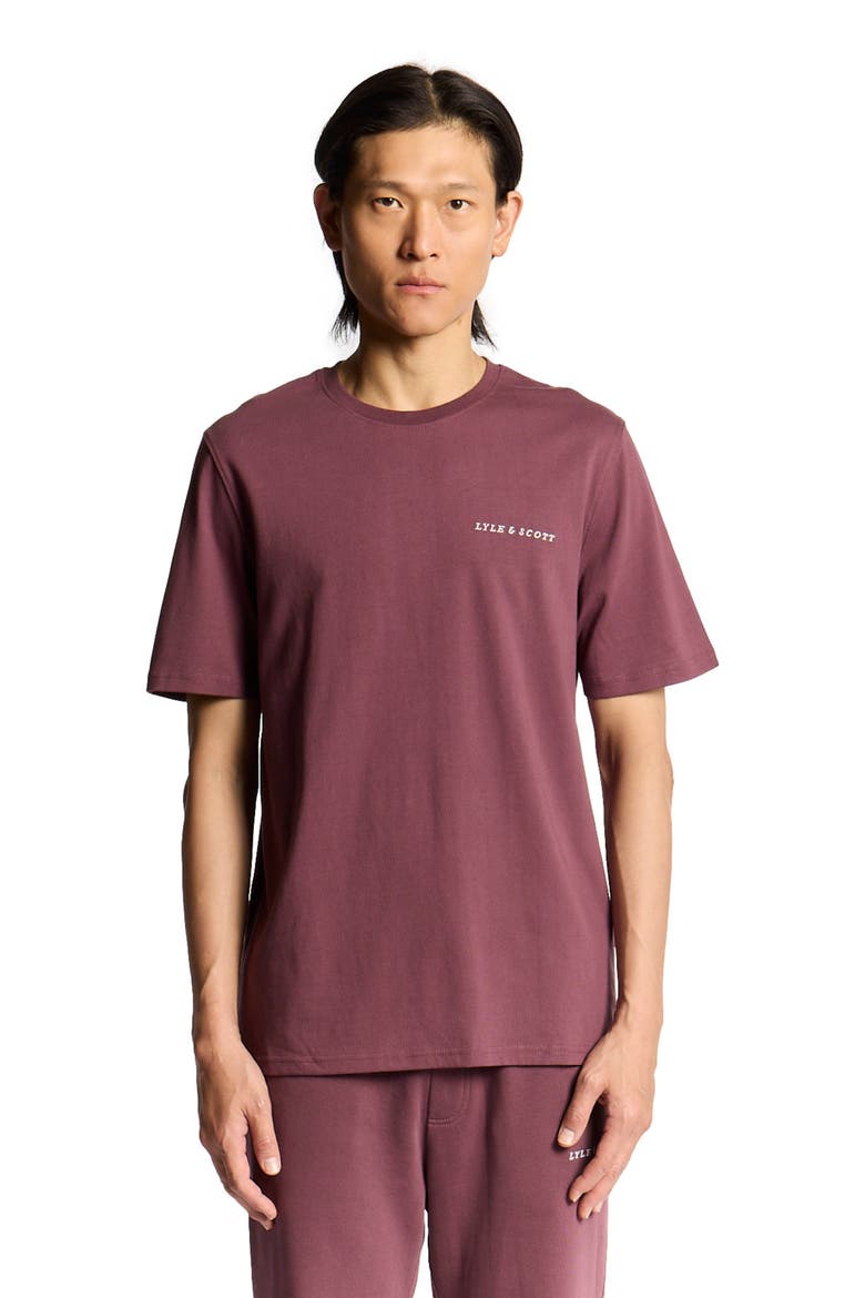 Script Long Sleeve T-shirt, Alternate, color, Dusky Maroon
