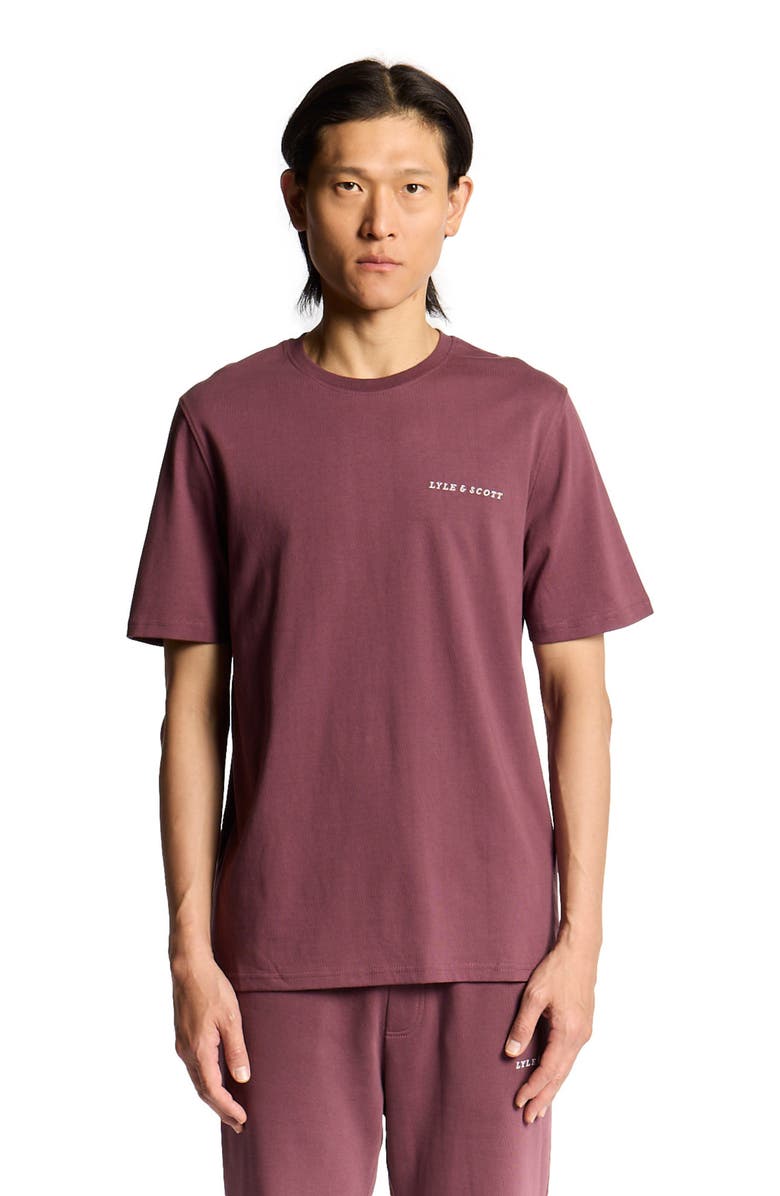Lyle & Scott Script Long Sleeve T-shirt, Alternate, color, Dusky Maroon