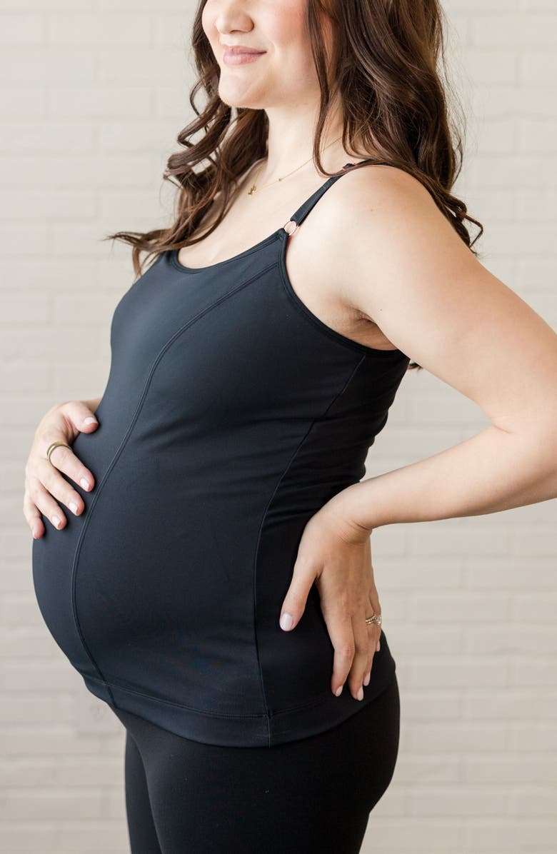 Davin & Adley Busty Size Amelia Maternity, Nursing and Pumping Tank Top, Alternate, color, Black