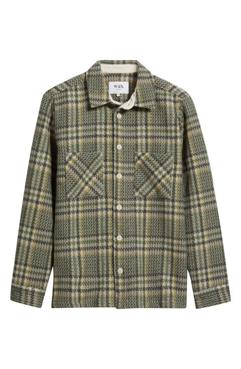 Whiting Plaid Wool Blend Button-Up Shirt Jacket