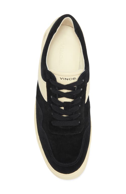 Vince Benfield Court Leather Sneaker In Black/moonlight