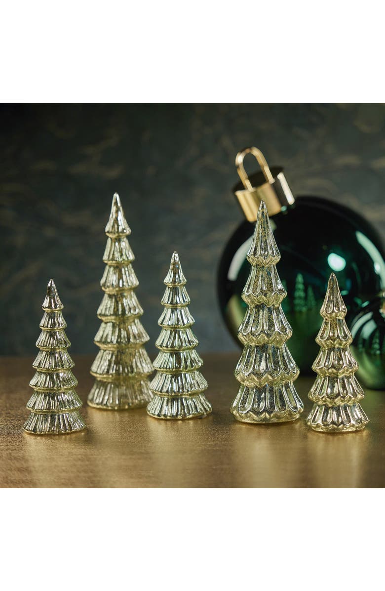 Zodax Set of 2 Lior Glass Tree Figurines, Alternate, color, Light Green