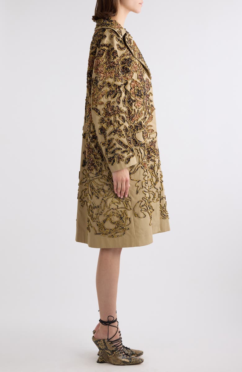 Dries Van Noten Ricca Sequin Soutache Cotton Overcoat, Alternate, color, 