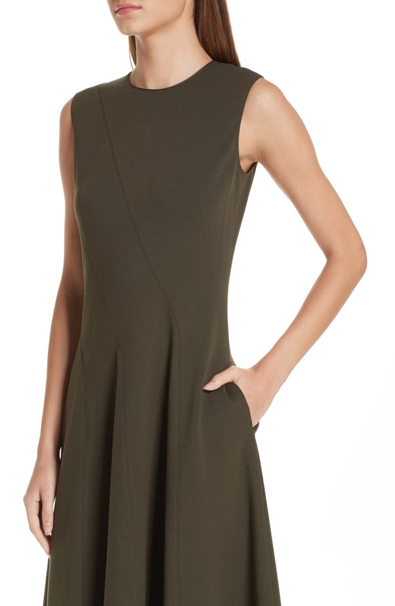 Lafayette 148 New York Topenga Punto Milano Dress, Alternate, color, Olive