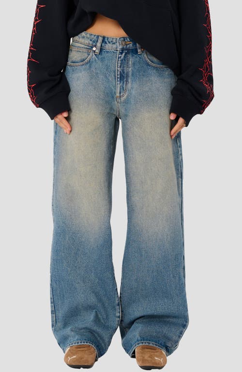 Abrand Relaxed Wide Leg Jeans In Blue