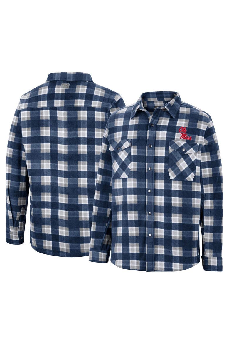 Men's Colosseum Navy Ole Miss Rebels Ellis Full-Snap Jacket, Main, color, Navy