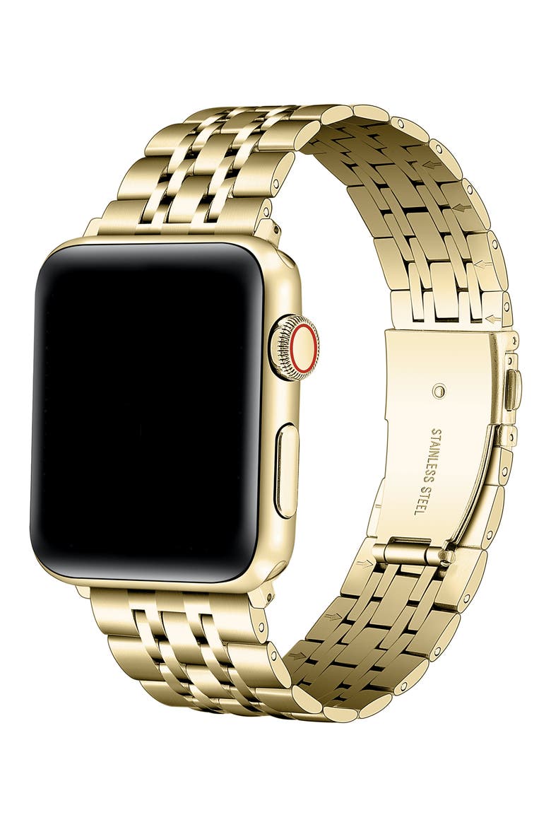 Rainey Stainless Steel Apple Watch® Watchband, Alternate, color, SILVER