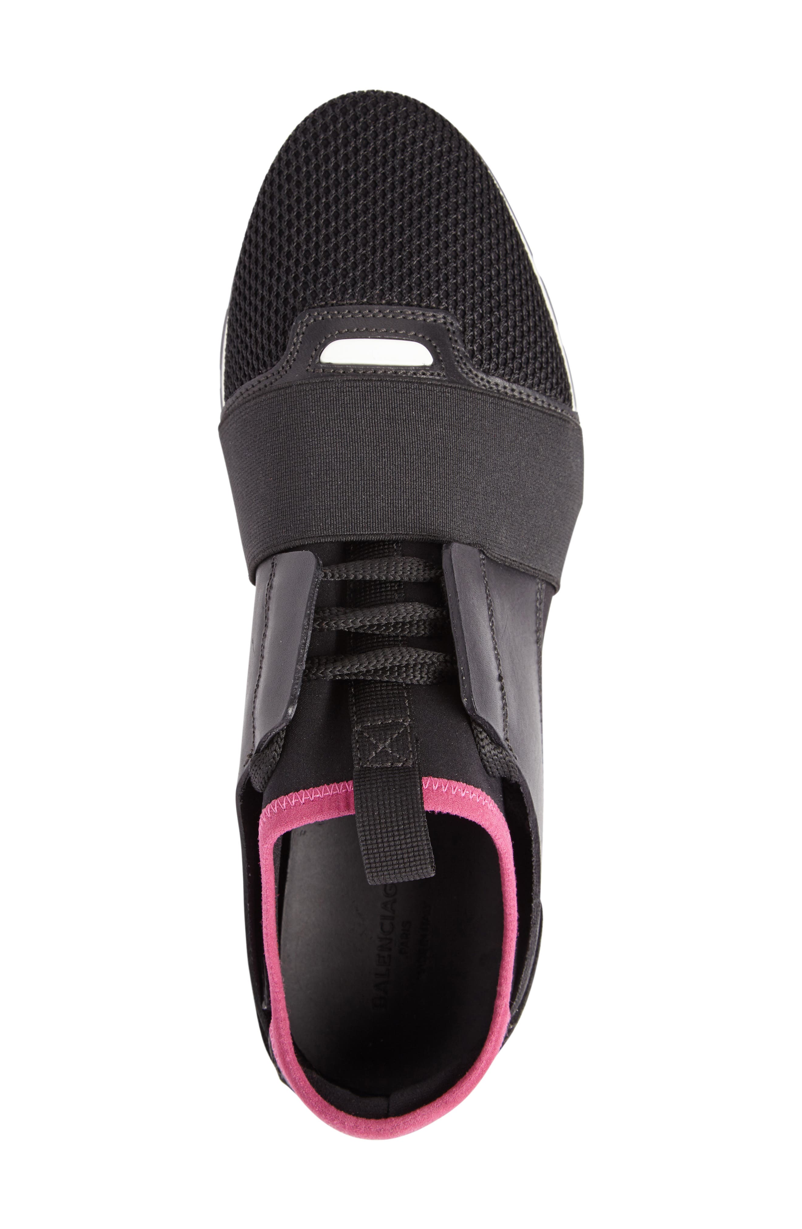 Mixed Media Trainer Sneaker, Alternate, color, BLACK/ WHITE
