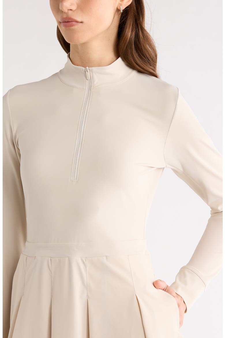 Peak Hybrid Long Sleeve Dress, Alternate, color, MOONBEAM