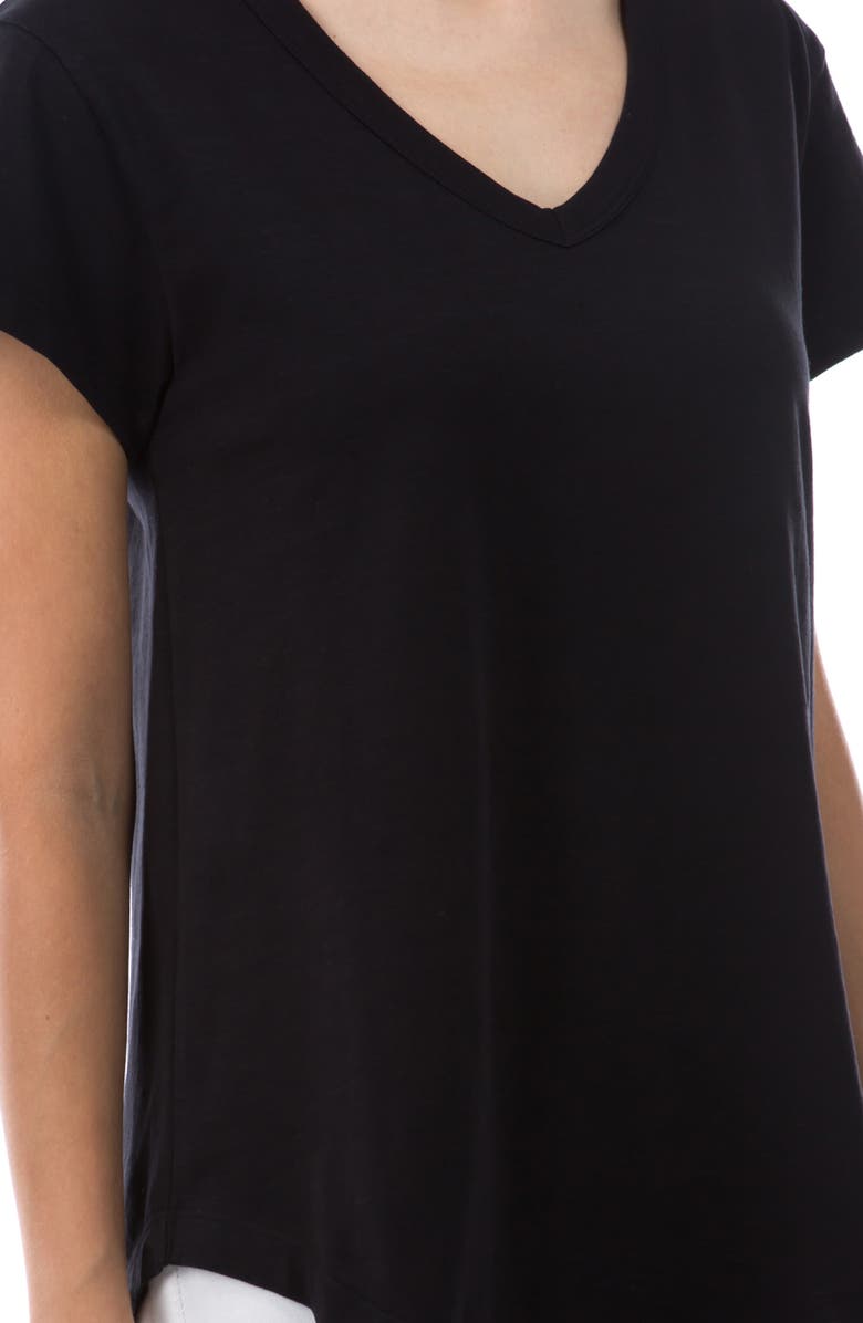 APNY V-Neck High-Low T-Shirt, Alternate, color, Black