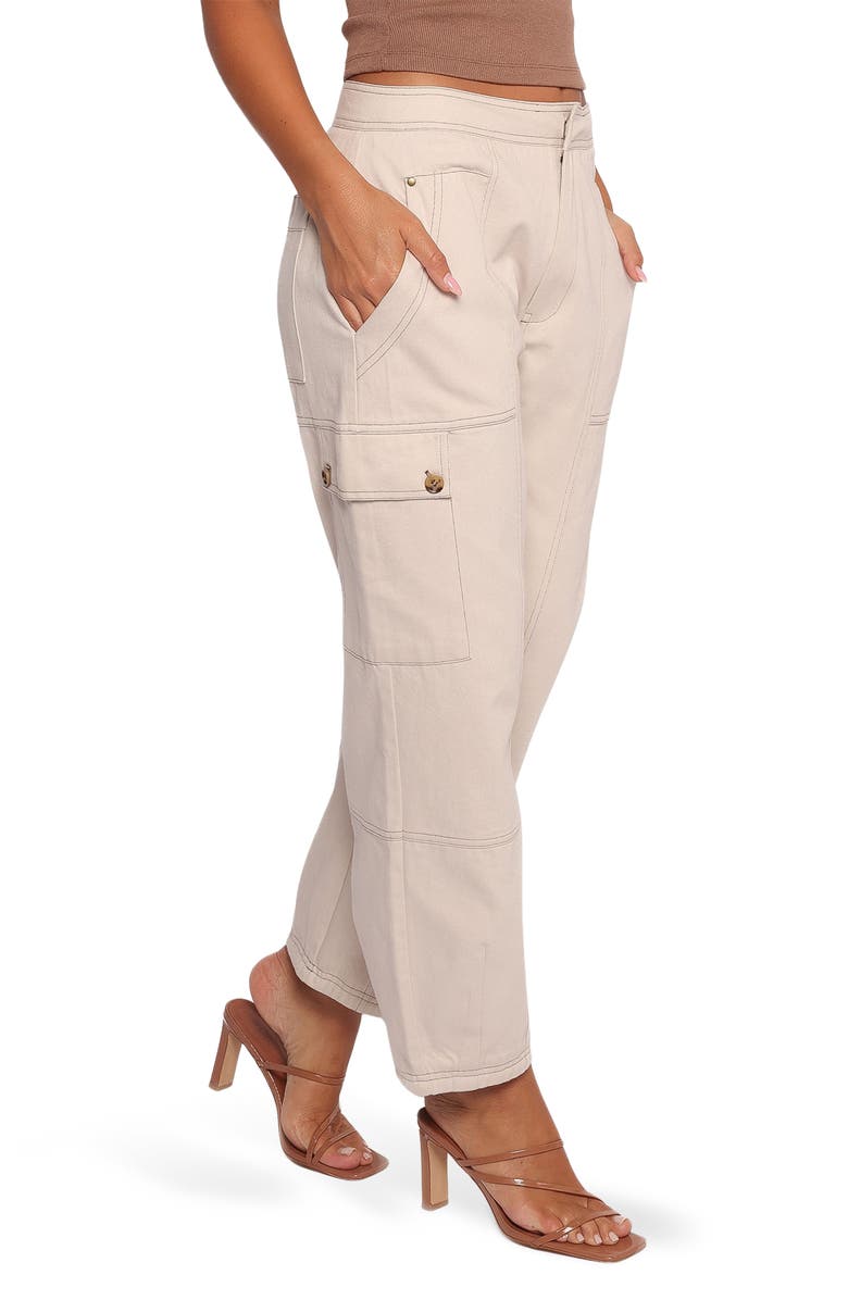 Petal & Pup Kiah Cotton Cargo Pants, Alternate, color, Ecru