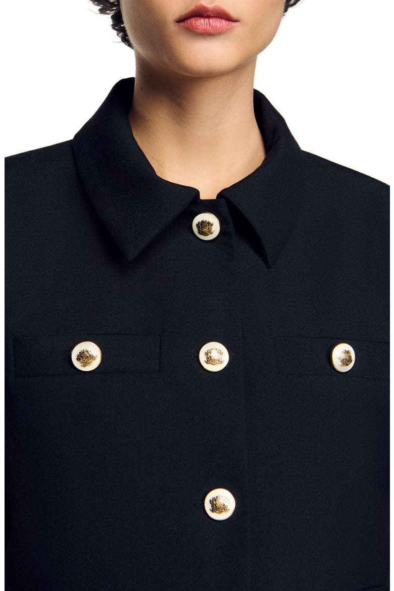 Short-sleeved jacket, Alternate, color, Black