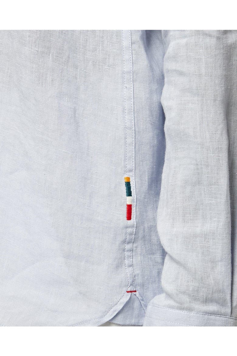 Justin Lino Relaxed Fit Classic Collar Italian Linen Shirt, Alternate, color, HUSH