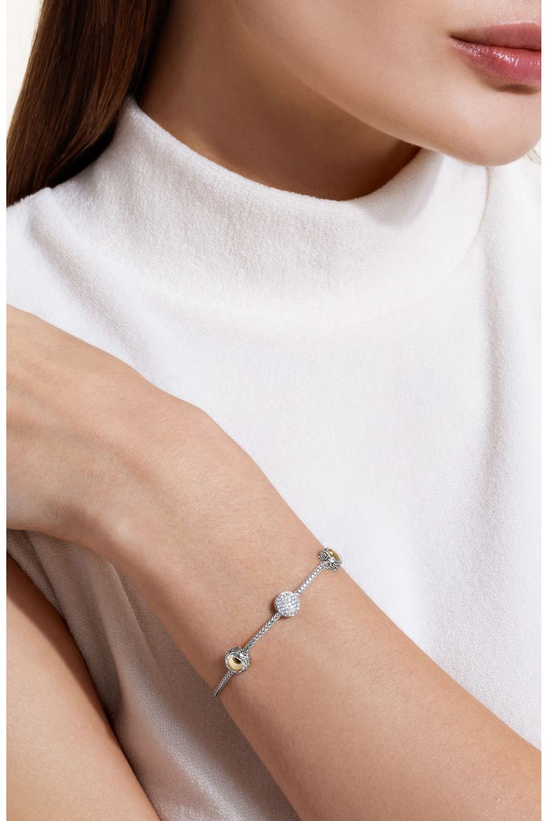 JH Essential Station Bracelet, Diamonds, 1.8mm, Alternate, color, SILVER GOLD DIAMOND