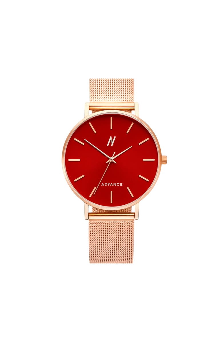 NCMPRBL Advance XO Quartz Watch, 36MM, Main, color, Brilliant Rose Gold/Rich Red