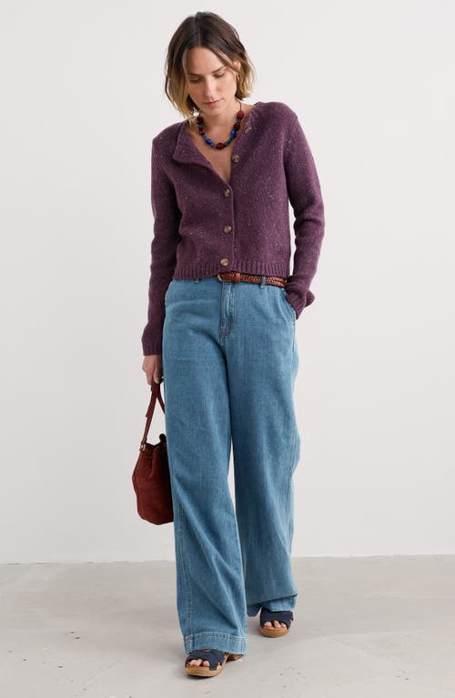 Seasalt Cornwall Dawson Pick Merino Wool Blend Cardigan In Black