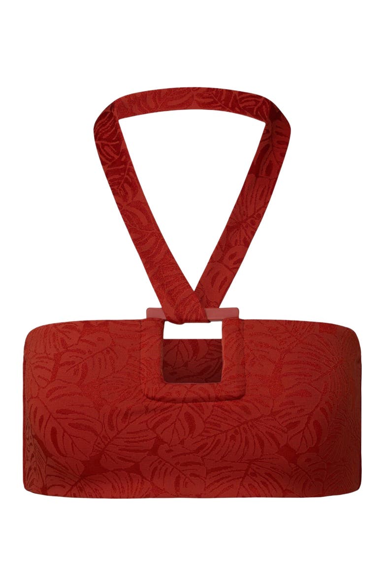 Onia Poppy Bikini Top, Alternate, color, Dark Red