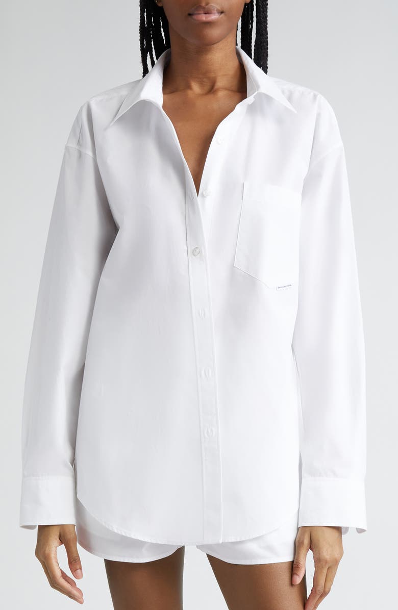 Alexander Wang Oversize Boyfriend Button-Up Shirt, Alternate, color, 