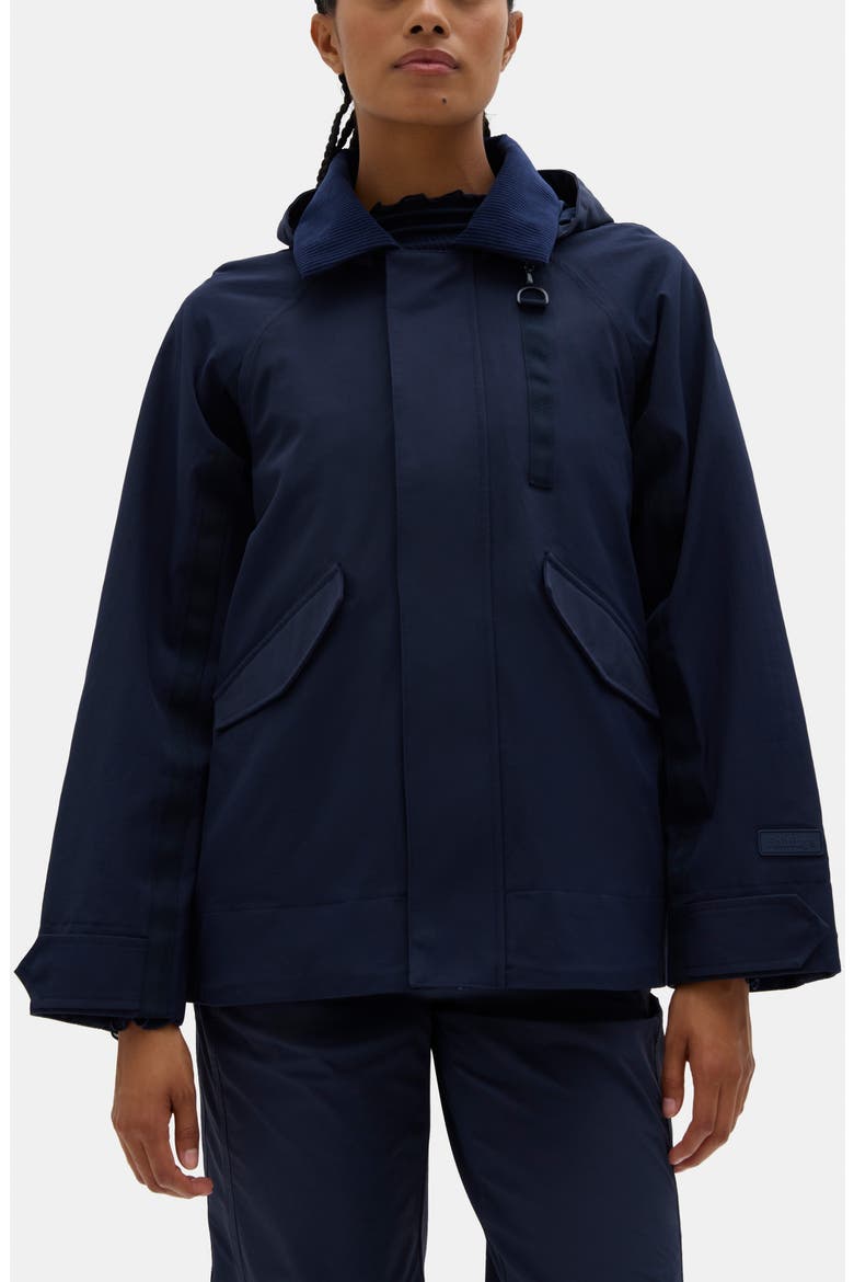 Hooded Rain Jacket, Main, color, NAVY