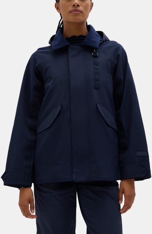 Halfdays Hooded Rain Jacket In Blue
