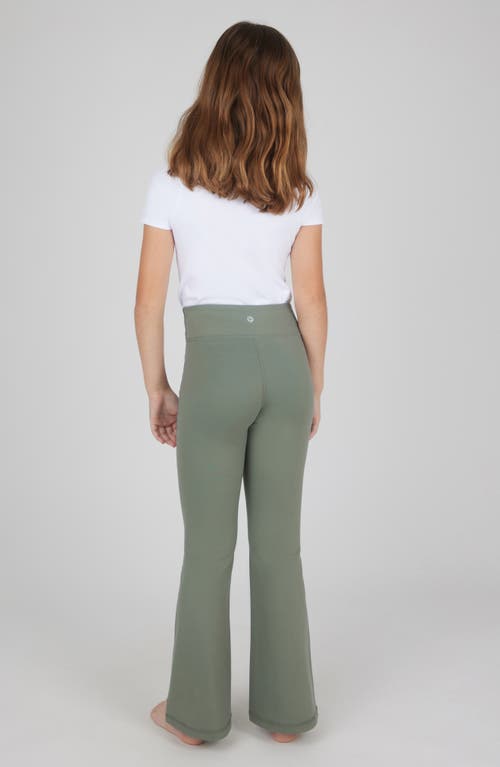 90 Degree By Reflex Kids' Interlock Everyday 2-pack Assorted Flared Leggings In Agave Green/black