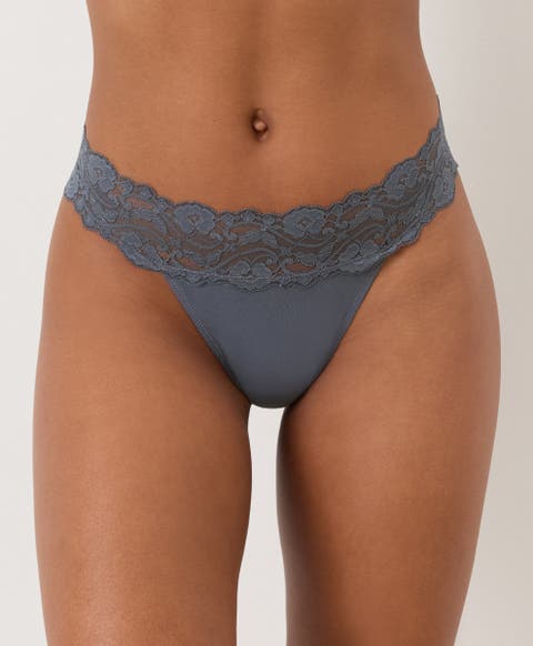 Lace Waist Thong 3-Pack Made With Organic Cotton