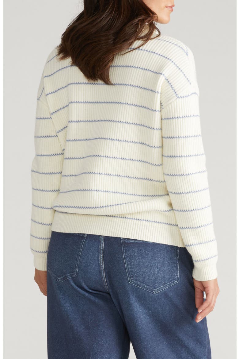 Bruno Stripe Rib Sweater, Alternate, color, CREAM/ BLUE-GREY