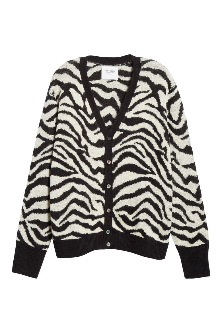Tiger Cardigan, Alternate, color, BLACK/WHITE